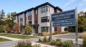Michigan condominium building exterior representing association rental restrictions and short-term rental bans